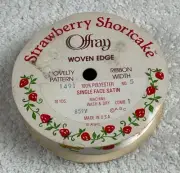 Vtg NOS Partial Roll Offray Strawberry Shortcake Satin Ribbon 7/8” Wide Dog Cat