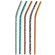 Animal Print Paper Bendy Straws (Pack of 10)