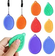 AULEGE Fidget Toys Sensory Stone for Kids Adults, 6 Pack Soft Silicone Textured Worry Stone Toys with Hanging Hole for Autism Kids Calming, Fidget Stress Toys for Students Anxiety Relief