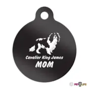 Cavalier King James Mom Engraved Keychain Round Tag w/tab Spaniel v2 Many Colors