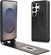 Leather Flip Case for Samsung Galaxy S25 Ultra with Card Holder [Shockproof TPU Interior Case] PU Leather Magnetic Closure Protective Flip Cover