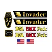 BCA - Invader - Gold on clear decal set - Old School BMX