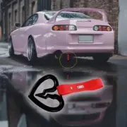 Black S Broken Heart JDM Ring Tsurikawa Train Bus Car Handle Strap -Red PVC X1