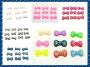 200 Flatback Resin Bowknot Bows Dotted Rhinestone Cabochon 13X7mm Color Choice