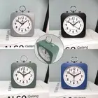 Silent Analog Alarm Clock Square Quartz Movement Modern Bedside or Desk Clock