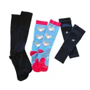 NWOT pro compression lot of 3 size S / M diabetic recovery 20-30mmhg sleeve sock