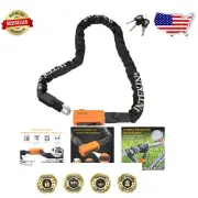 Portable Heavy-Duty Bicycle Chain Lock with Protective Sleeve & 3 Keys Included
