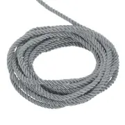 Twisted Cord Trim, 5 Yard 5mm 3-Ply Twine Braided Rope Thread,Grey