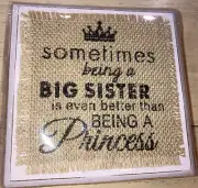 mud pie sisters plaque 4.5” x 4.5"