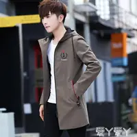在飛比找樂天市場購物網優惠-風衣外套 外套男2021韓版修身青少年秋季夾克薄款學生潮流帥