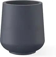 Kante 15.3" Dia Round Concrete Planter, Outdoor Indoor Large Plant Pots Containers with Drainage Hole and Rubber Plug for Home Garden Patio, Charcoal