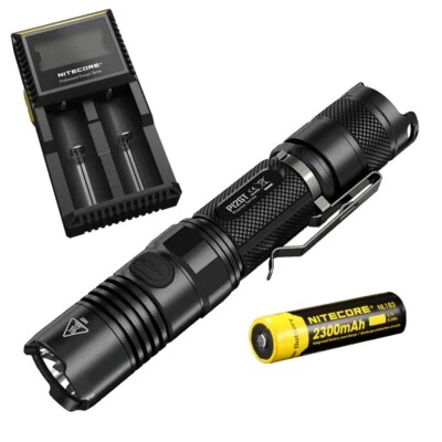 Bundle: Nitcore P12GT Flashlight CREE XP-L HI V3 LED -1000Lm w/ NL183 & D2