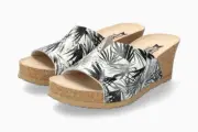 Mephisto Women's Lisane Silver Jungle 668 Wedge Heel Slip-On Sandals