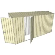 Build-a-Shed 0.8 x 3.7 x 2m Tunnel Hinged Door Shed With Single Hinged Side Door - Cream