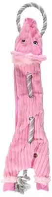 Skinneeez Barnyard Tug Dog Toy - Rope Design for Strong Chewers, Squeaker & C...