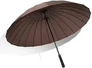 Umbrellas Umbrella Golf Umbrella Large Automatic Open Canopy Vented Umbrella Windproof Waterproof Stick Umbrella Travel Umbrella (Color : Brown)