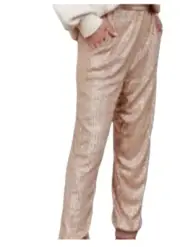 New Anthropologie Plus Size Metallic Elastic Waist Jogger Pants Size 3X (Silver)