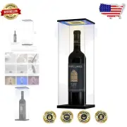Dustproof Acrylic Display Case with Dual LED Light for Liquor and Wine Bottles