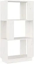 Bookcase Room Divider White 51x25x101 cm - Solid Pinewood Standing Shelf for Living Room, Bedroom - Space Saving & Sturdy Storage Solution