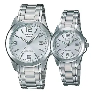 【CASIO】沉穩魅力數字男女對錶-白(MTP-1215A-7A+LTP-1215A-7A)