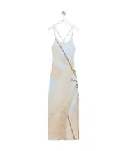 Strappy dress in cotton blend Blue/Multicolor