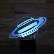 7 Color Changing Saturn 3D Illusion Night Light Planet LED Table Lamp Home Decor