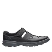 Clarks Bradley Cove 26165267 Mens Black Leather Strap Sport Sandals Shoes