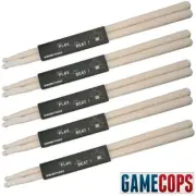 NEW 5-PAIR Maple Birch All-Wood 5A Drumsticks 16" Jazz Rock Music 10 DRUM STICKS