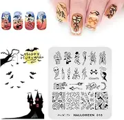 Rolabling Nail Stamping Plate Christmas Halloween Nail Art Plates Image Transfer Template Manicure Stencils Printing DIY Tool（Halloween 017）
