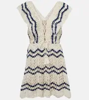 [Anna Kosturova] Anna Kosturova Seaside crochet cotton polo dress AU 14 red
