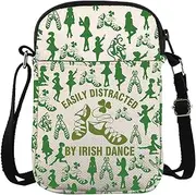 [ZJXHPO] Irish Dancer Cross Body Bag Easily Distracted By Irish Dance Messenger Bag Irish Dance Lover Teacher Gift