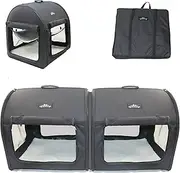 Double Pet Crate Soft and Portable Kennel Carrier The Dog and Cat Travel Tube