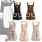 1Pcs Cross Back Japanese Apron With Waistband Maid Dress Apron Women