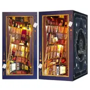 DIY Book Nook Kit, Alice in Wonderland, Dollhouse Miniature, B-falling Library