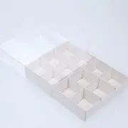 12 Chocolate Box with Clear Slide Cover - Gloss White
