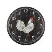Willow & Silk MDF 60cm Large Round Chook/Rooster Wall Clock