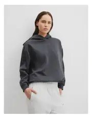 [Country Road] Australian Good Earth Cotton Drawcord Hooded Sweat in Carbon