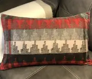 Pottery Barn Quay Printed Velvet Lumbar Pillow Cover ~ NWT ~ Lodge ~ 16x26”