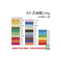 在飛比找i郵購優惠-A4 書面紙 120磅 120P 多色可選 110張 /包（