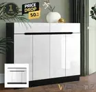 High-Gloss Shoe Cabinet 120cm Shoes Ample Storage Cupboard Shelf Two TOP Drawer