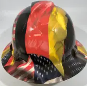 New Full Brim Hard Hat Custom Hydro Dipped GERMAN AMERICAN FLAG