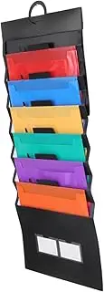 Homoyoyo Rainbow Accordion Bag Ticket Card Storage File Folders for Filing Cabinet Card Ticket Holder File Storage Folder File Folder Pocket Chart Accordion Pockets Black Plastic