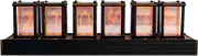 Decorate The Room Nixie Tube Clock, Digital Tube Desk Clock, Retro Modern Wooden Clock, LED Digital Clock, Full Color Custom RGB and 12/24h Display 6pcsRgb