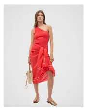 [Seed Heritage] Contrast Trim Pareo in Strawberry in Red