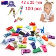 100pcs Plastic Baby Pacifier Clips Dummy Pacifier Clips Soother Holder for Baby