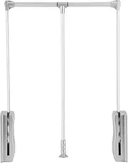 Pull Down Closet Rod, Adjustable Width Wardrobe Clothes Hanging 10KG Load Capacity, Rail Soft Return Space Saving Pull Down Hanging Rod ((600-830mm))