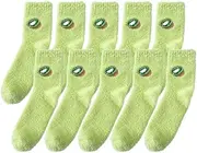 [Jaksairos] Winter Slipper Socks 5/10 Packs Coral Fleecce Slipper Socks Avocado Fruit Embroidery Padded Snow Floor Socks