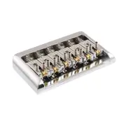 Metal 6 Strings Fixed Hardtail Electric Guitar Bridge with Roller Saddle Silver