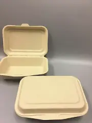 200/Set 450ml Biodegradable Clamshell Food Container Togo Sandwich Hamburger Box