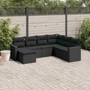 Garden Sofa Set with Cushions Modular Sofa Outdoor Lounge Set Poly Rattan vidaXL